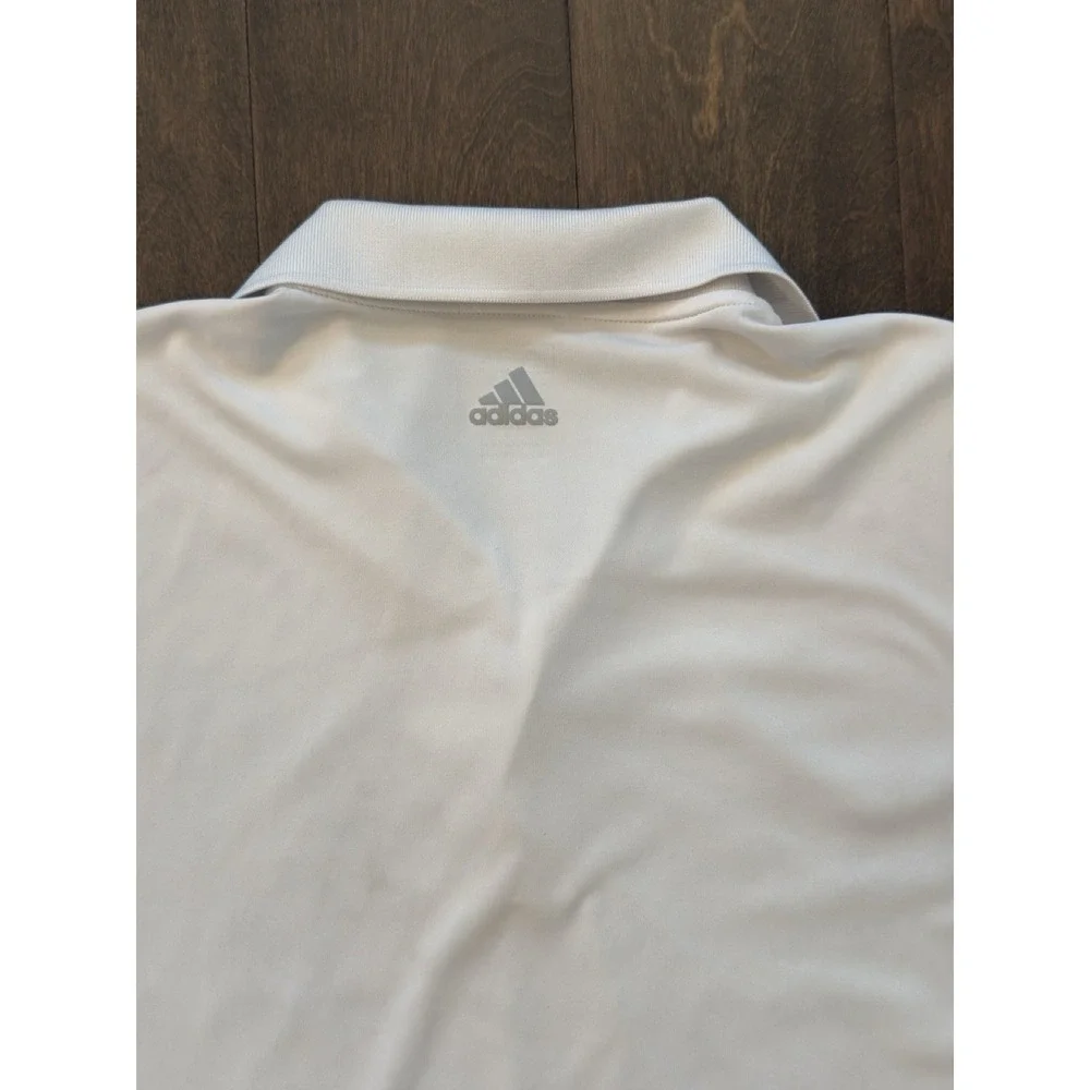 Adidas Golf Polo Climacool Shirt Men Sz S White Striped Performance Short Sleeve